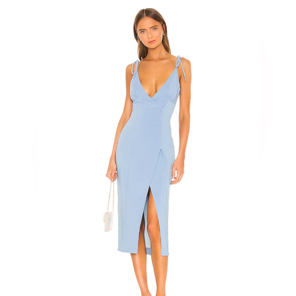 Camila Coelho Light Blue Midi Dress